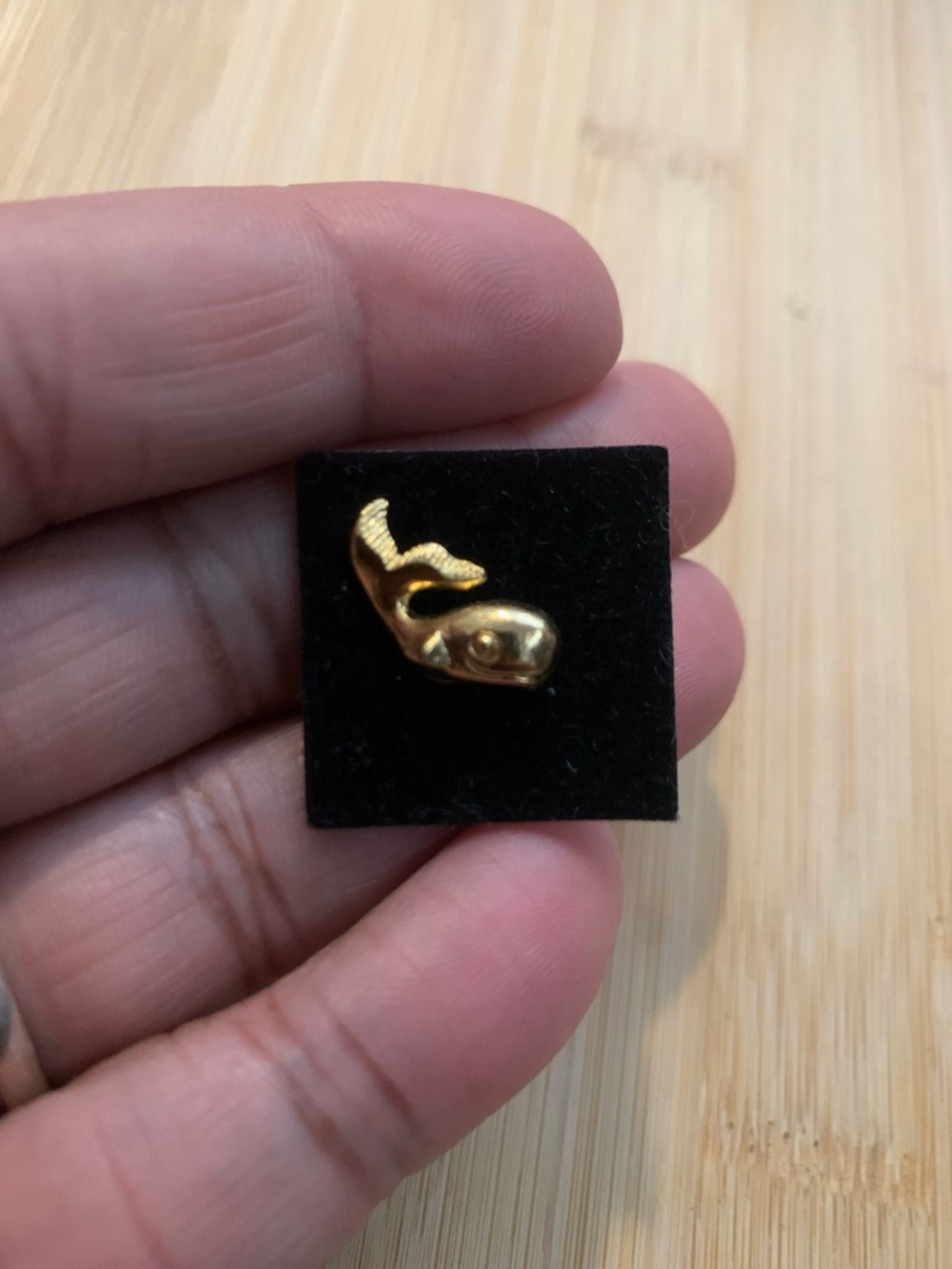 Vintage Gold Whale Shaped Lapel Pin unisex